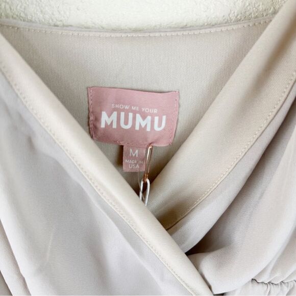 Show Me Your Mumu Nude Wrap Maxi Bridesmaid Dress NWT Medium - Picture 3 of 6